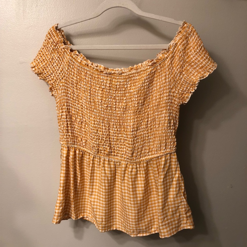 Yellow Plaid Babydoll Shirt
